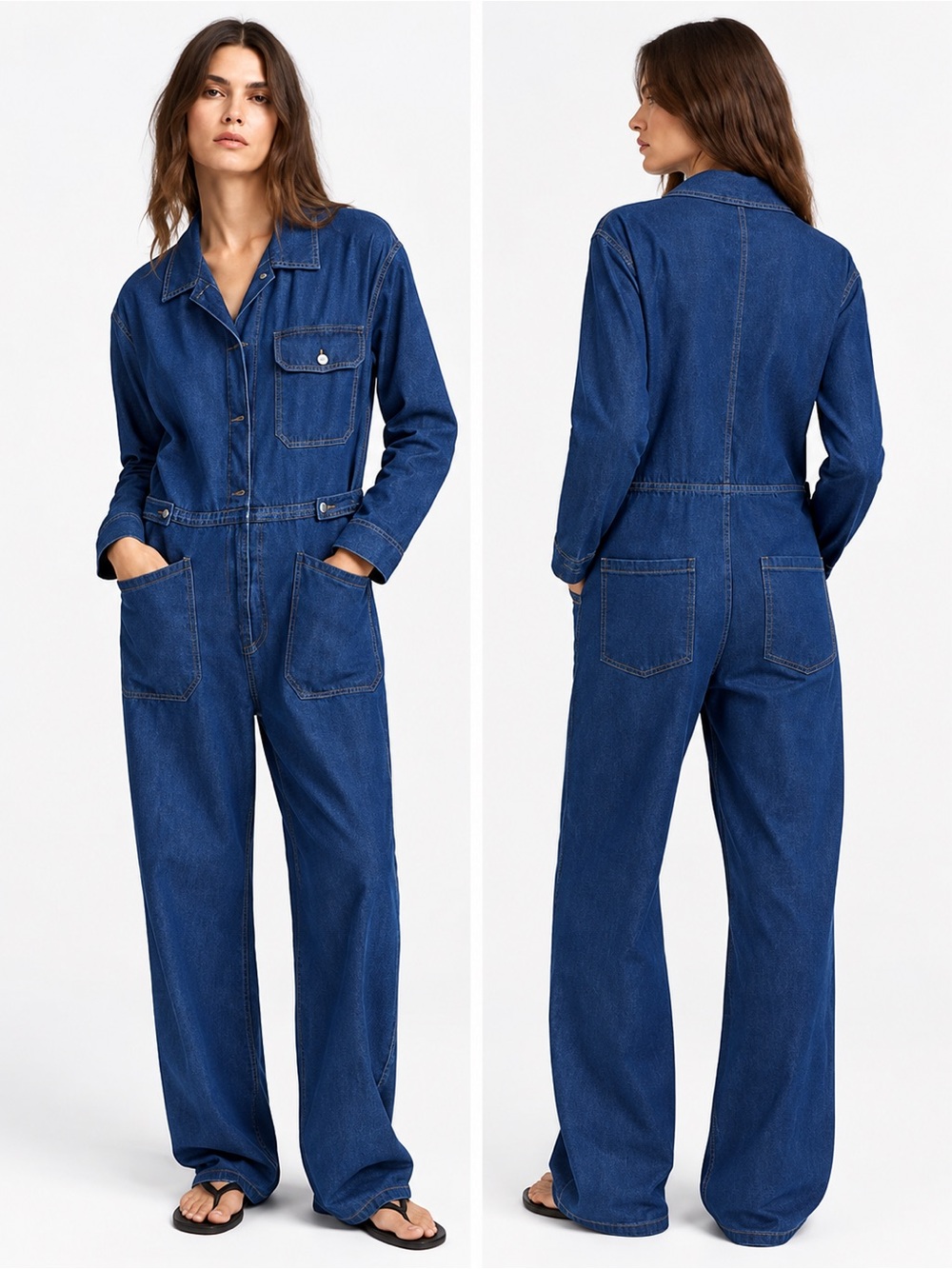 Anthropologie Mare Mare Jumpsuit Denim Chambray Utility Coverall Blue Casual